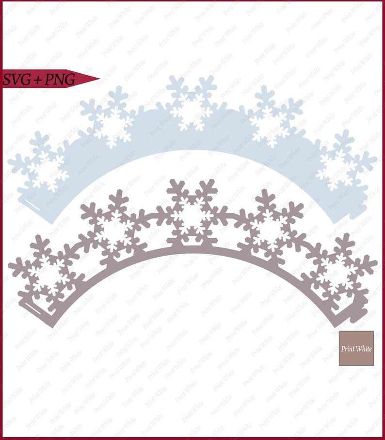 Snowflakes Cupcake Wrapper Svg Christmas Cupcake Wrapper ...