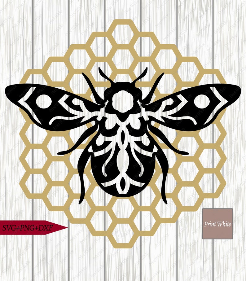 Download Bee Mandala Svg Dxf Honeycomb Sublimation Design Cricut | Etsy