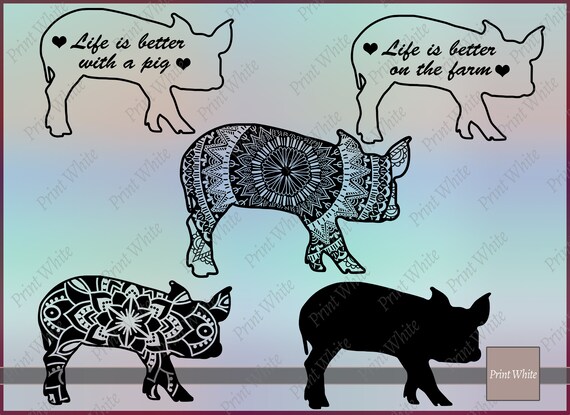 Download Pig Svg Pig Silhouette Pig Clipart Life Is Better Pig Cutting Etsy PSD Mockup Templates