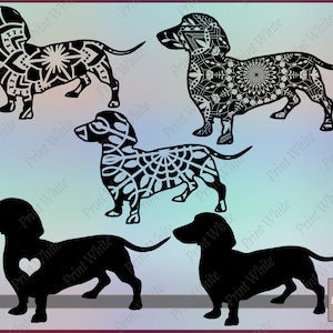 Dackel Dackel Dateien SVG Weiner Wurst Hund Clipart Dackel Clip Art Dackel Silhouette geschnitten Datei Dackel Cricut Zentangle