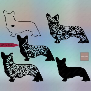 Cardigan Welsh Corgi Svg, Cardigan Welsh Corgi Cut File, Corgi Silhouette, Corgi Outline Svg Png, Digital Stamp, Animal Mandala Svg, Clipart