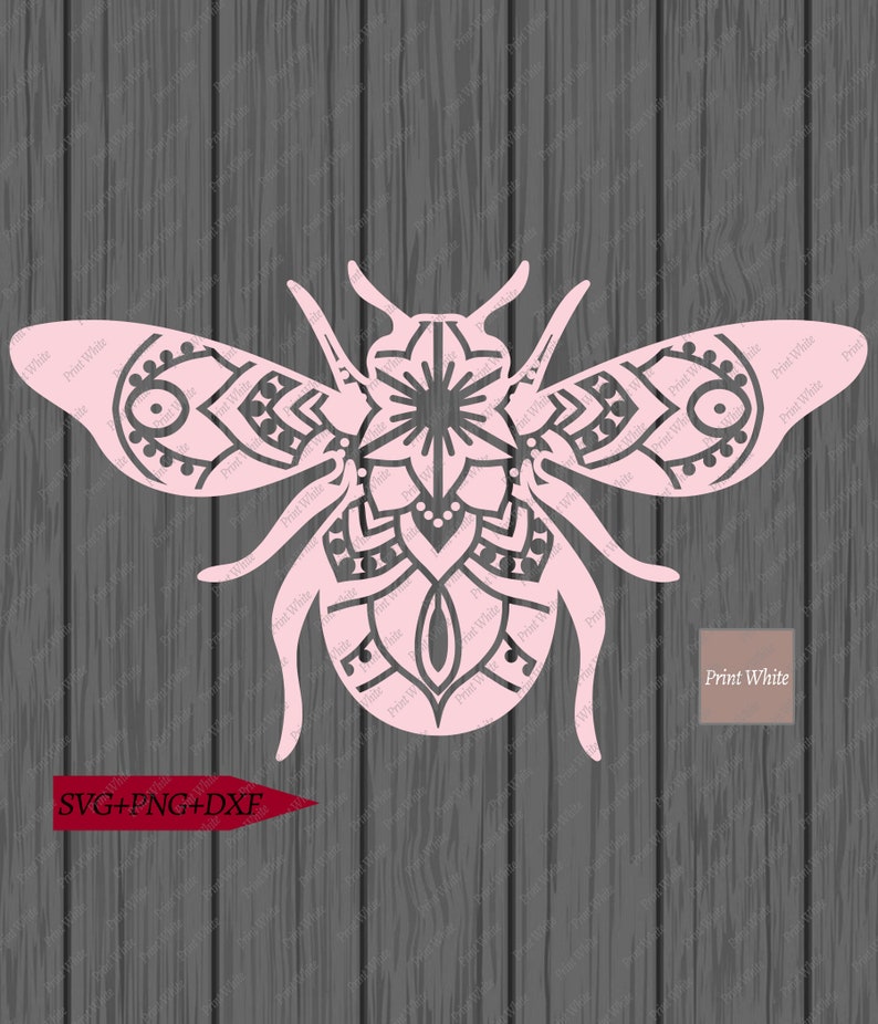 Download Mandala Bee Svg Zentangle Bee Svg Bee Clipart Bee Cut File ...