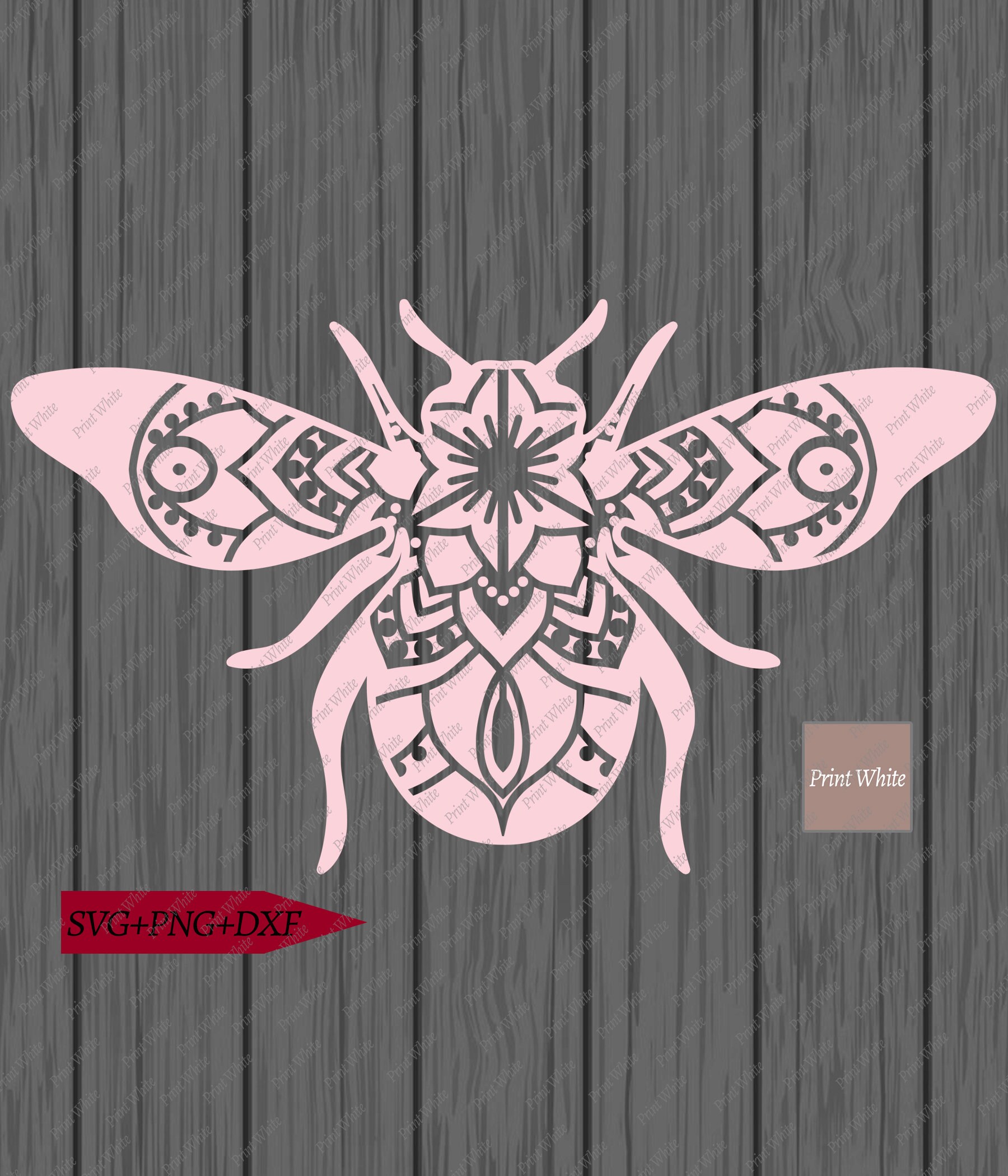 Download Mandala Bee Svg Zentangle Bee Svg Bee Clipart Bee Cut File | Etsy