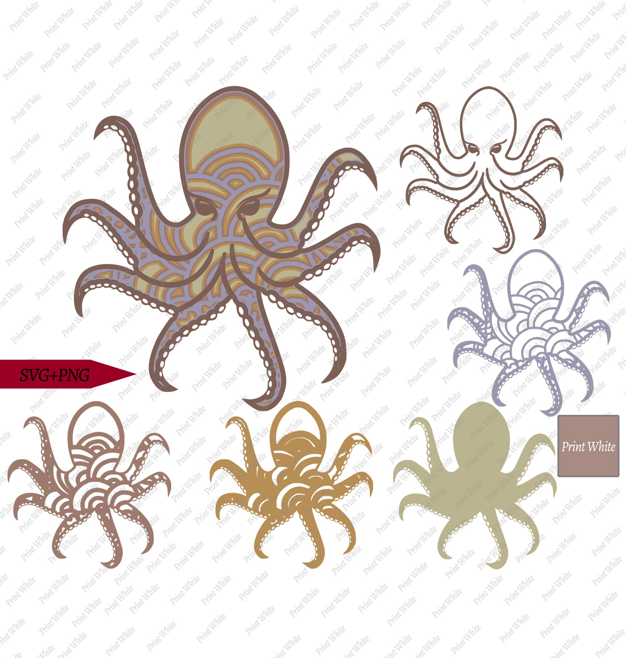 Download 3D Multi Layered Octopus Svg Png Printable Cricut Cut File ...
