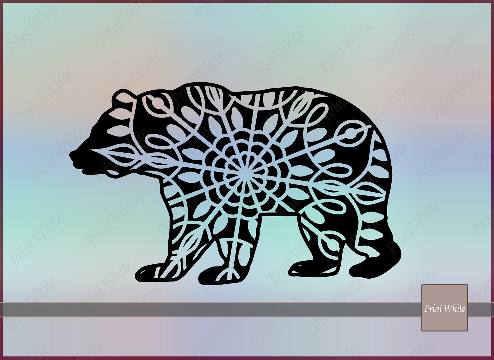 Bear Svg Boho Bear Svg Mandala Animal Mandala Svg Woodland ...