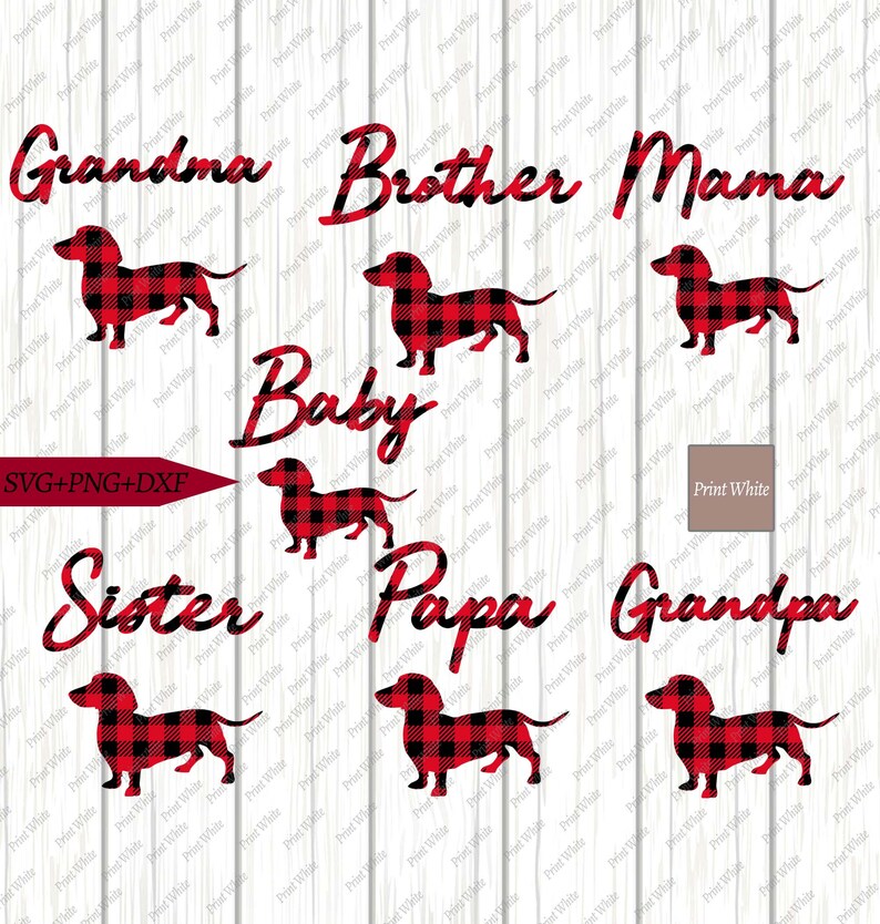 Download Family Matching Svg Png Dxf Bundle Buffalo Plaid Dachshund ...