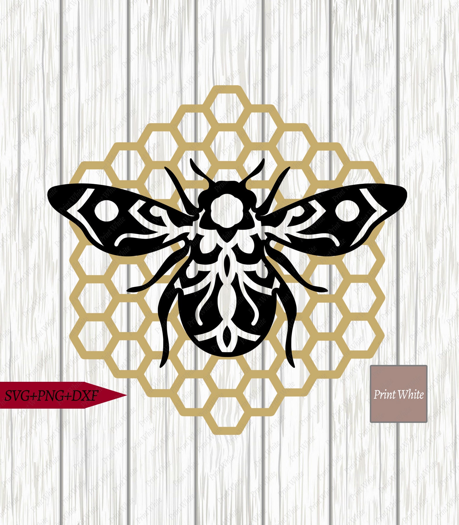 Download Bee Mandala Svg Dxf Honeycomb Sublimation Design Cricut | Etsy