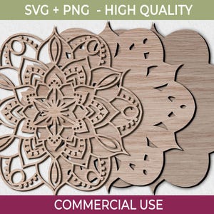 3D Wooden Mandala SVG: Multilayer Laser Cut File (Digital Download)