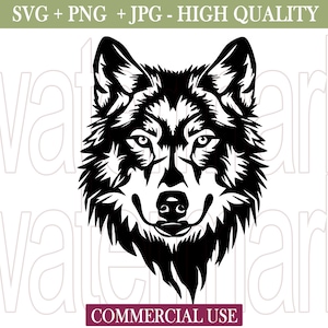 Wolf Head Svg: Silhouette Clipart Vector Cut File (PNG, JPG)