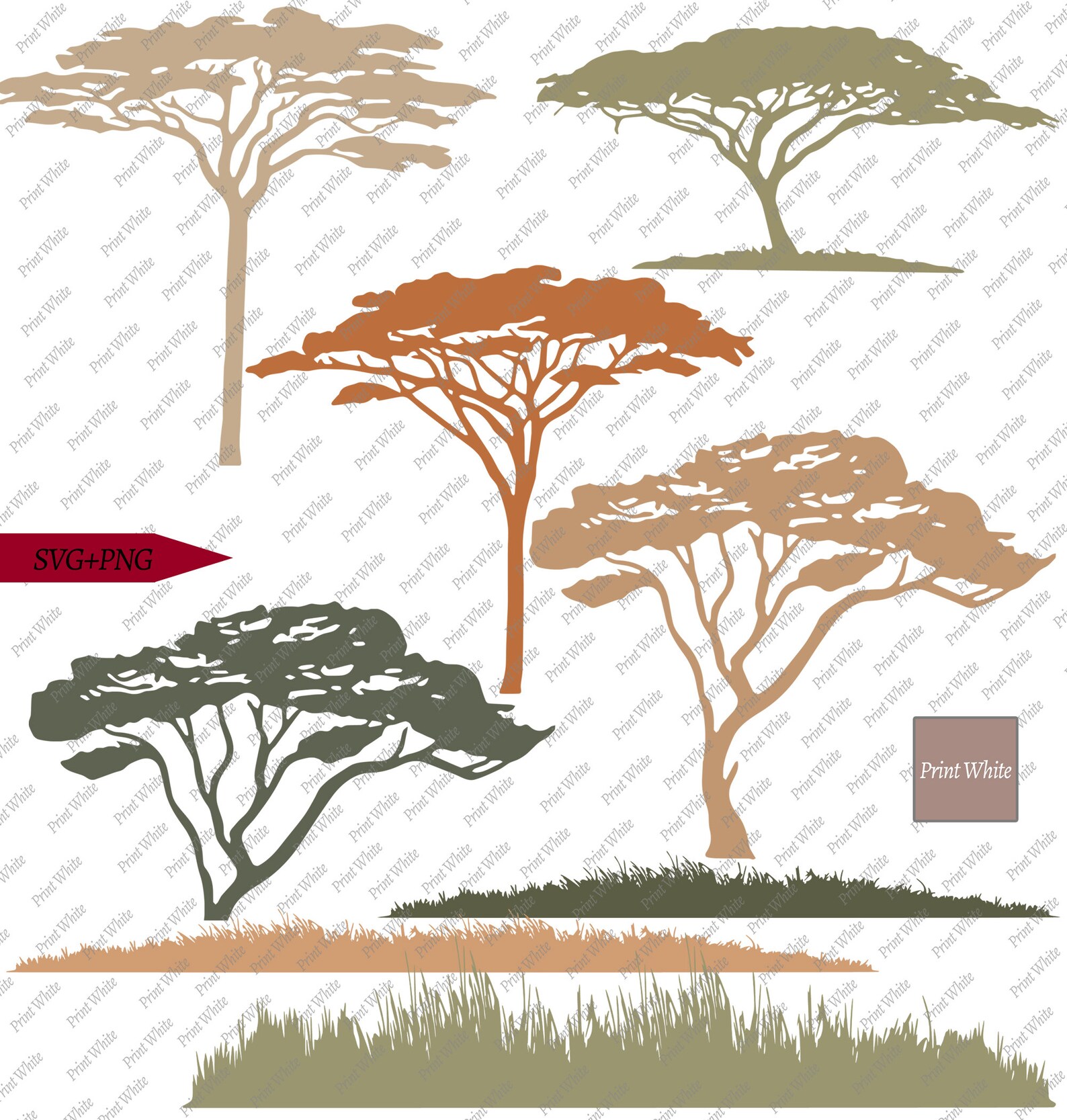 Safari Scene Svg Png Cricut Cut Files Colored Clipart - Etsy UK