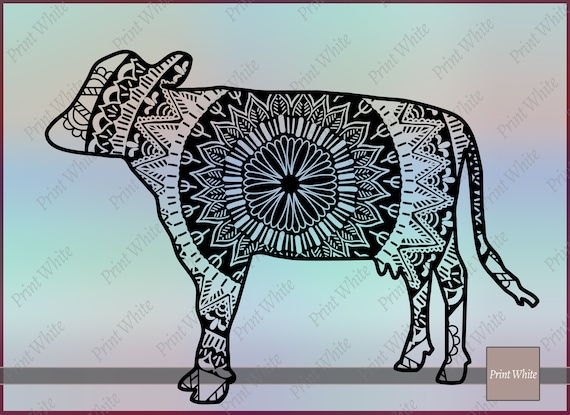 Download Cow Svg Cow Zentangle Svg Cow Clipart Animal Mandala Cow Etsy