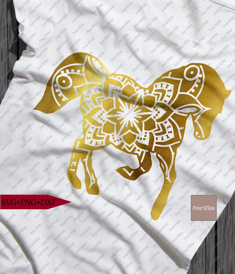 Download Gold Mandala Horse Svg Png Dxf Cricut Cutting Files Horse ...
