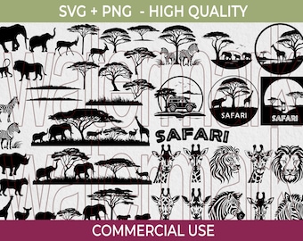Safari Animals SVG Bundle: Lion King Tree, Zoo Crew Clipart