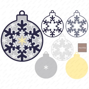 3d árbol de Navidad decoración ornamento Svg multicapa copo de nieve Cricut corte archivo Glowforge corte láser descarga Digital Shadowbox plantilla