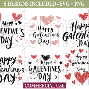 6 designs SVG do Dia de Galentine - Perfeito para presentes e decoração personalizados - Feliz Dia de Galentine SVG