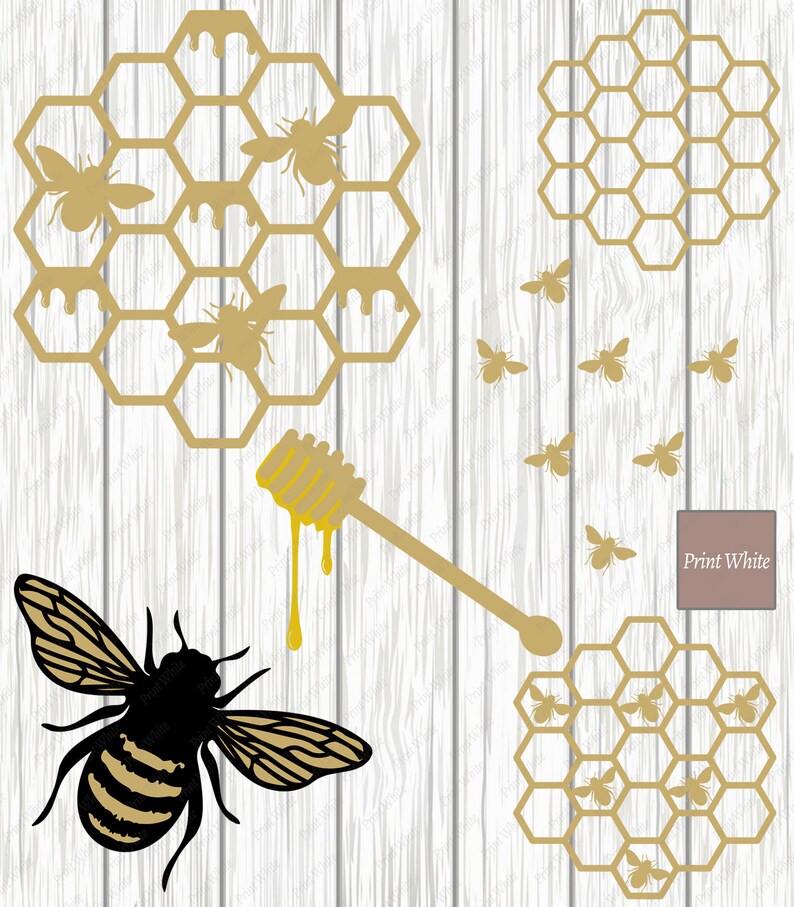 Download Bee Svg Bundle Honeycomb Svg Honey Dipper Cut File Cricut ...