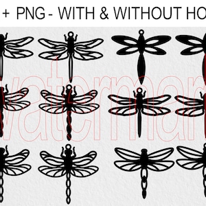 Conjunto Dragonfly SVG para brincos e pingentes - lindo design de insetos para fabricação de joias e artesanato