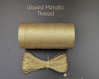 Macrame Waxed Metallic Thread, Gold Metallic Cord