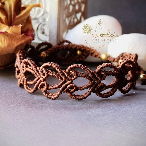Rustic Macrame Mens Bracelet, Celtic Braided Bracelet,