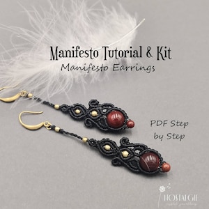 Macrame pattern, Macrame Earrings Kit, PDF file