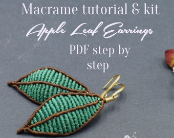 Macrame patroon, Macrame Oorbellen tutorial of Kit, PDF-bestand
