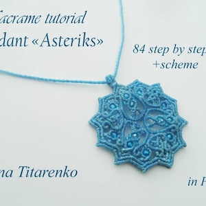 Macrame Kit, Tutorial  Asteriks Pendant, Macrame Pattern PDF