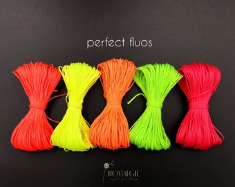 Fluo Macrame thread, Neon Waxed Cord, Macrame supplies