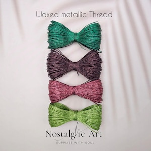 Waxed Metallic Thread 0,8mm – Shiny Polyester Cord for Macrame, Beading, Bookbinding, Leather Craft, Jewelry Making