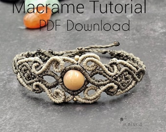 Macrame Bracelet Tutorial, Macrame PDF Download Tutorial Fiora