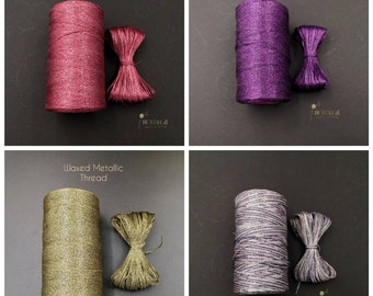 Metallic Thread, Macrame Thread, Waxed Cord 4 kleuren