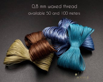 Macrame Thread, Waxed Polyester Cord 0.8mm