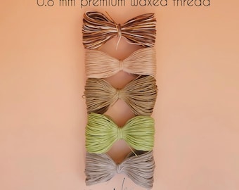 Premium Macrame Thread, Waxed Polyester Cord 0.8mm