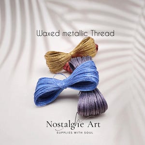 Hilo metálico encerado: 4 colores, hilo de poliéster brillante de 0,8 mm para macramé, abalorios, marroquinería y joyería, 40 m o 80 m imagen 4