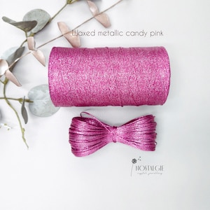 Metallic draad, macramé metallic koord, gewaxte draad, snoeproze