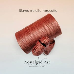 Waxed Metallic Polyester Cord 0,8mm for Macrame, Strong Shiny Jewelry Thread, Soft String for Bookbinding, Beading & Leader Hand Sewing image 5