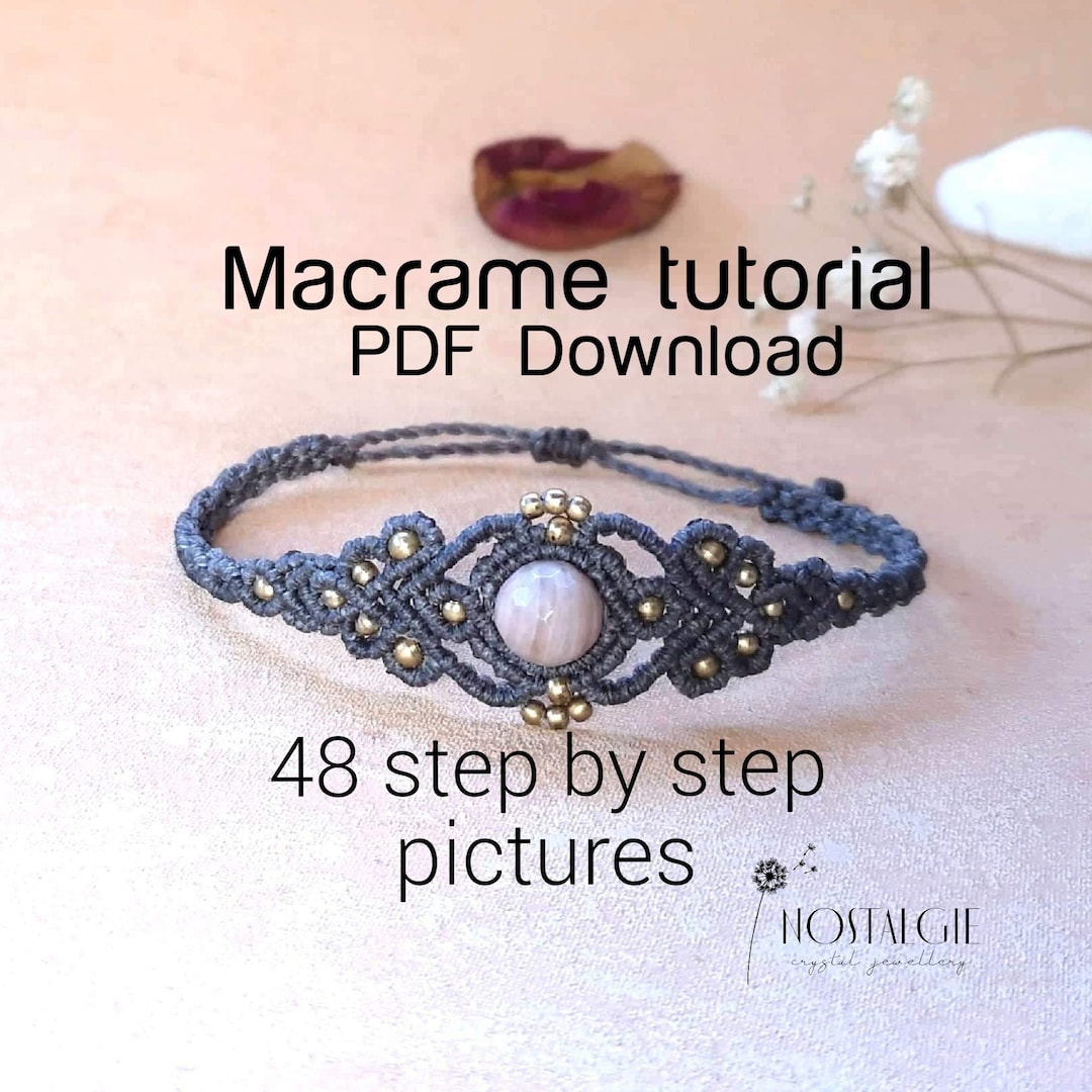 Macrame Bracelet Tutorial , Macrame Fantasy Bracelet PDF English Etsy