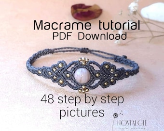 Tutorial Pulsera Macrame, Pulsera Fantasia Macrame PDF Ingles