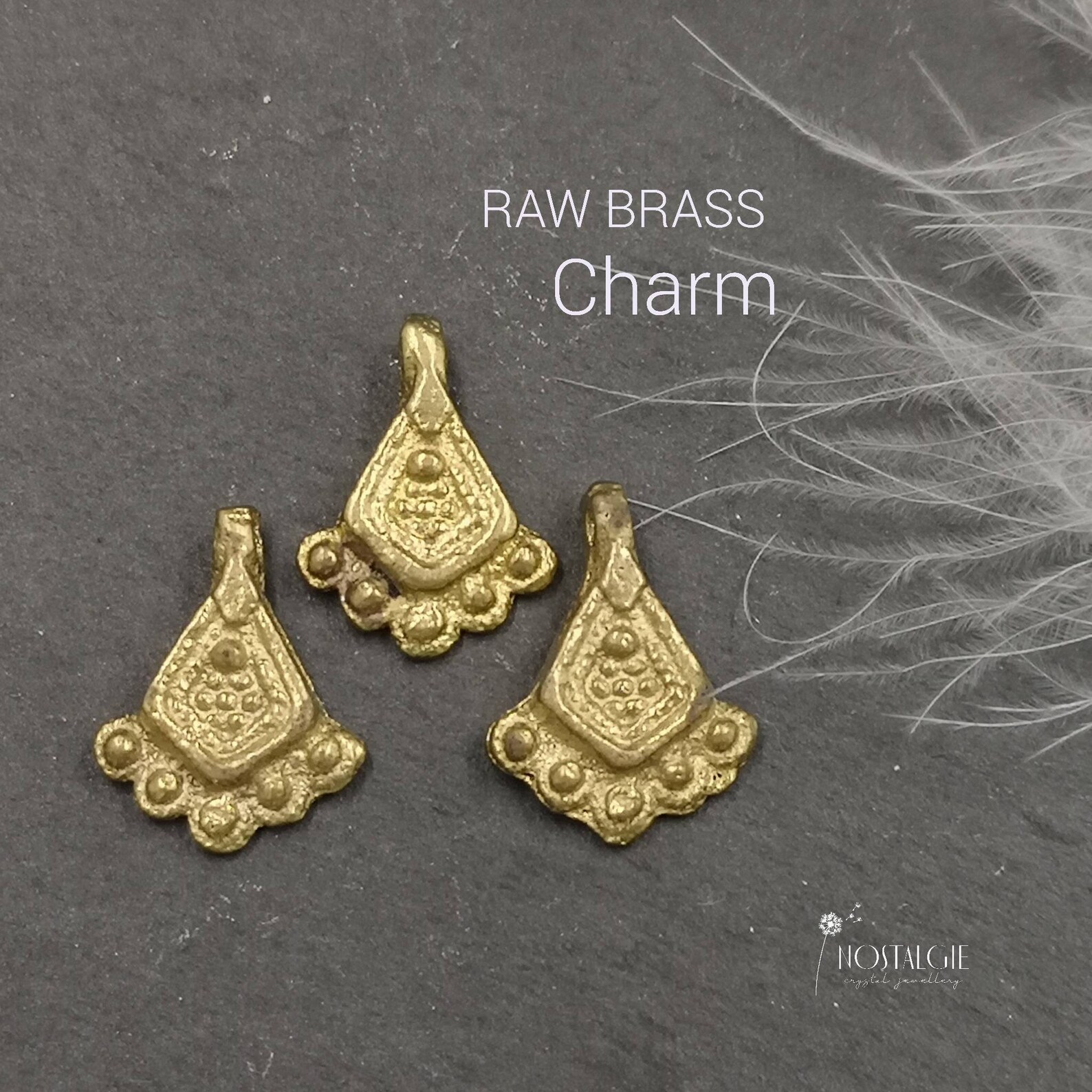 Brass Charm Ethnic Charm Brass Beads India Pendant Etsy