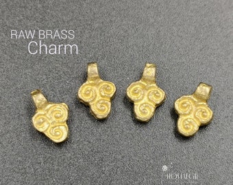 Brass Charm, Spiral Charm, Brass Beads, India Brass Charm for Macrame