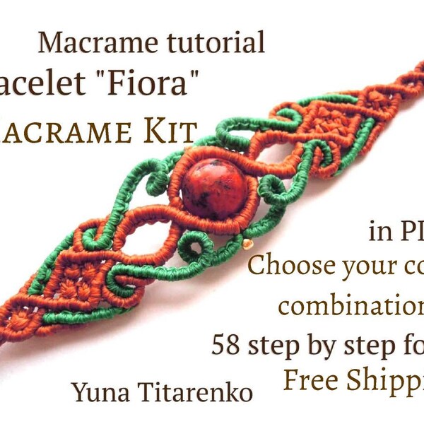 Bracelet Macramé, Kit Macramé, Tutoriel PDF Fiora