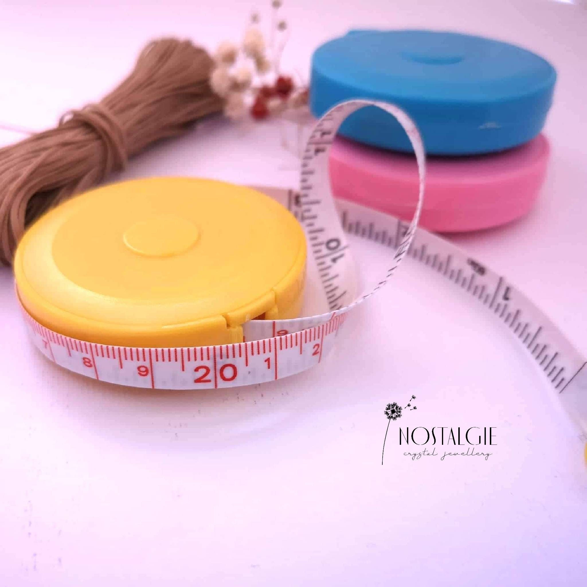 White Round Retractable Fabric Tape Measure Double Sided For 80