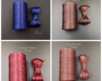 Hilo metálico, Cordón Macrame, Cordón encerado 4 colores