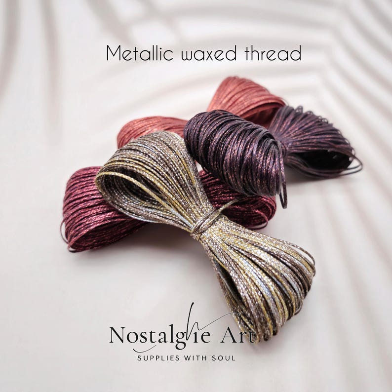 0,8mm Waxed Macrame Knotting Thread, Strong Shiny Polyester Cord for Jewelry, Beading and Leather Stitching, 4 colors Set image 6