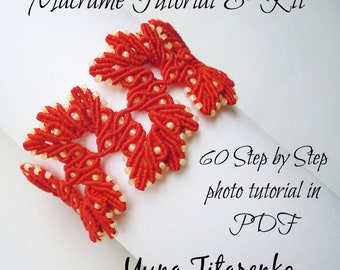 Macrame Bracelet, Macrame Pattern, Bracelet Tutorial Leafy, PDF