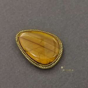 Grooved Tiger Eye Stone, Natural Gemstone with Groove,