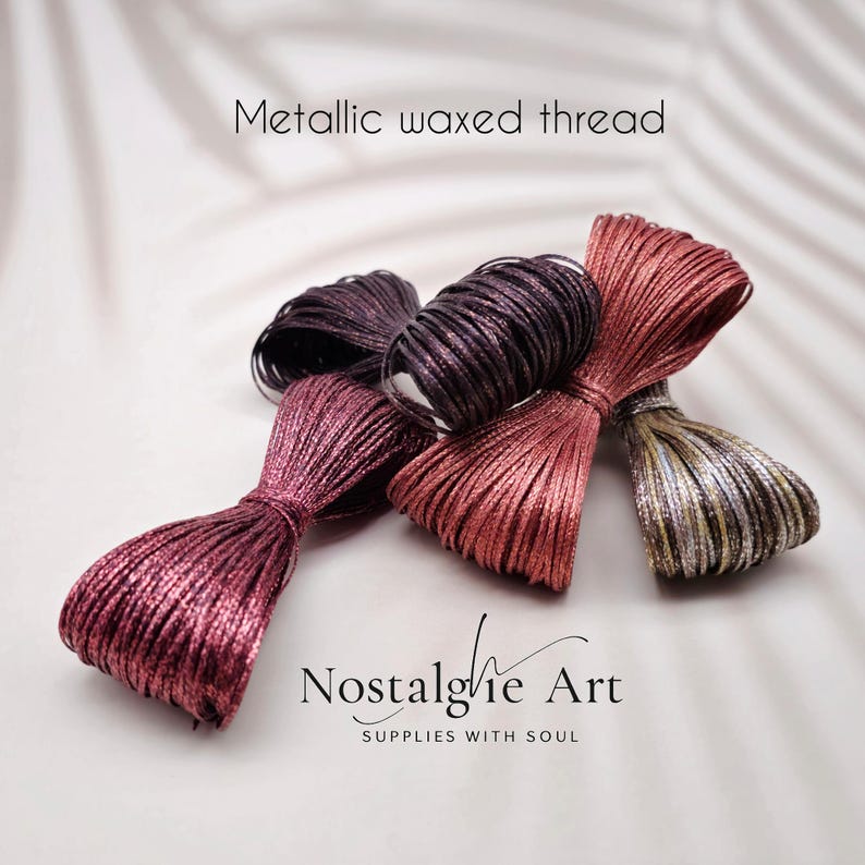 0,8mm Waxed Macrame Knotting Thread, Strong Shiny Polyester Cord for Jewelry, Beading and Leather Stitching, 4 colors Set image 8