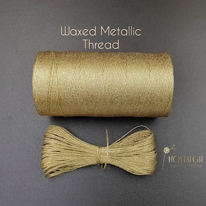 Macrame Waxed Metallic Thread, Metallic Cord