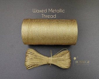 Macrame Waxed Metallic Thread, Metallic Cord