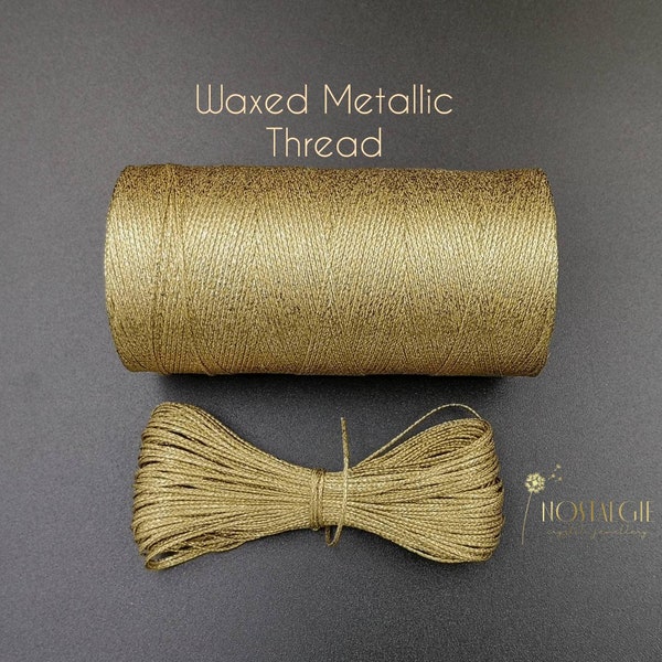 Macrame Waxed Metallic Thread, Metallic Cord