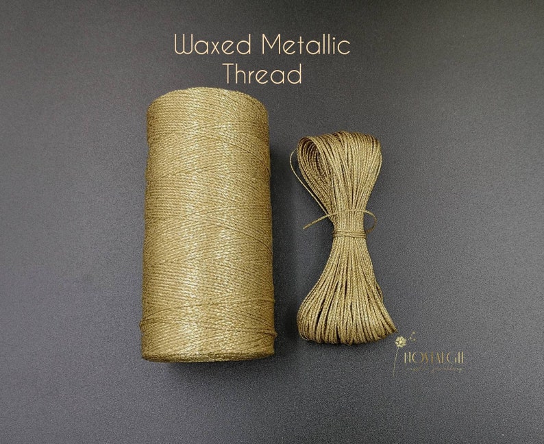 Macrame Waxed Metallic Thread Gold Metallic Cord Etsy Canada